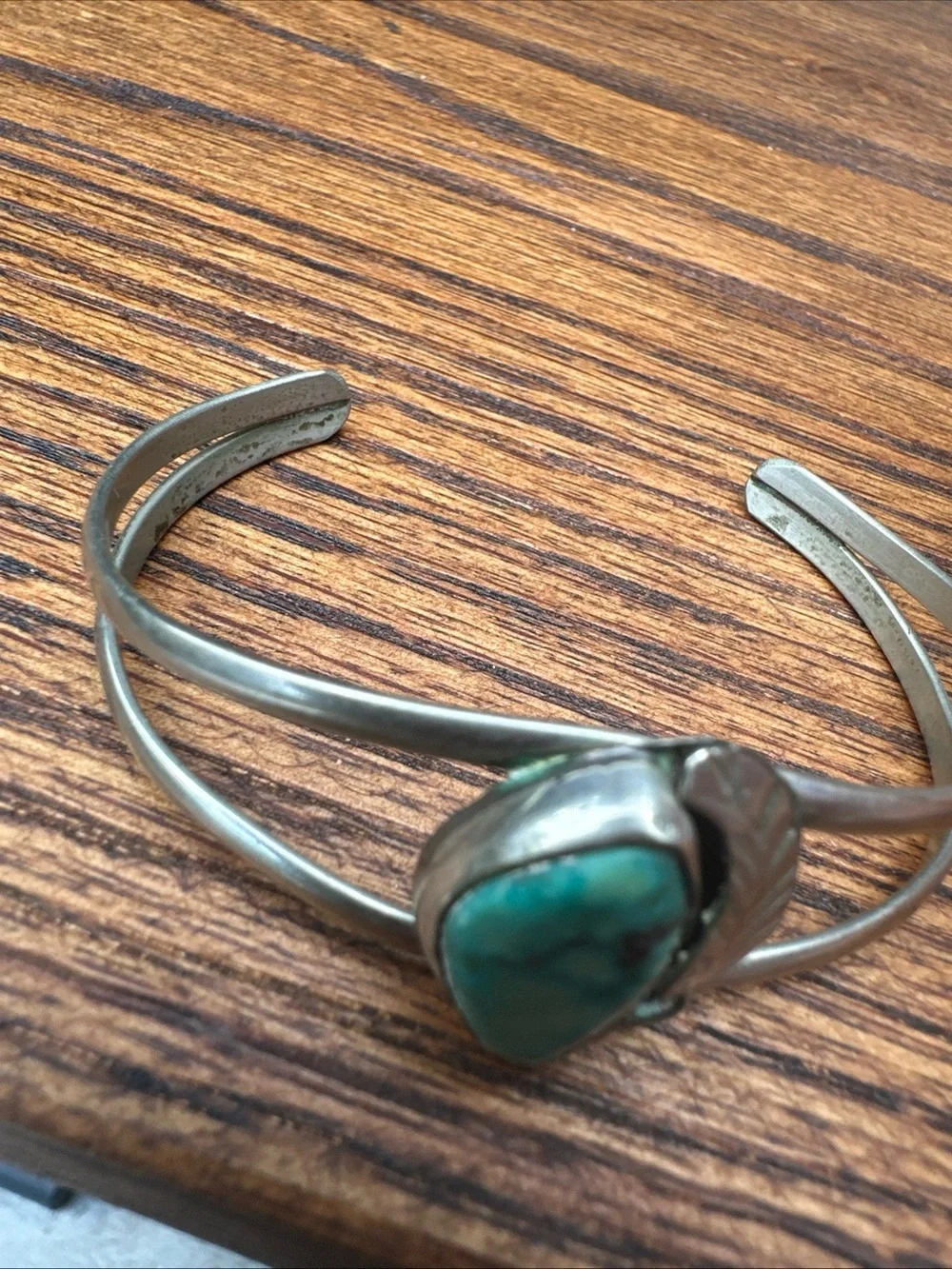 Vintage Native American HandMade Turquoise Sterling Silver Cuff Bracelet